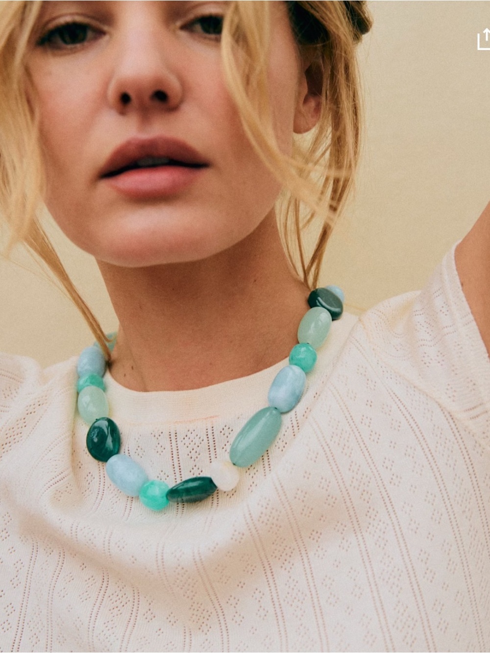 Sezane Morgane Necklace Gold / Turquoise - Size TU